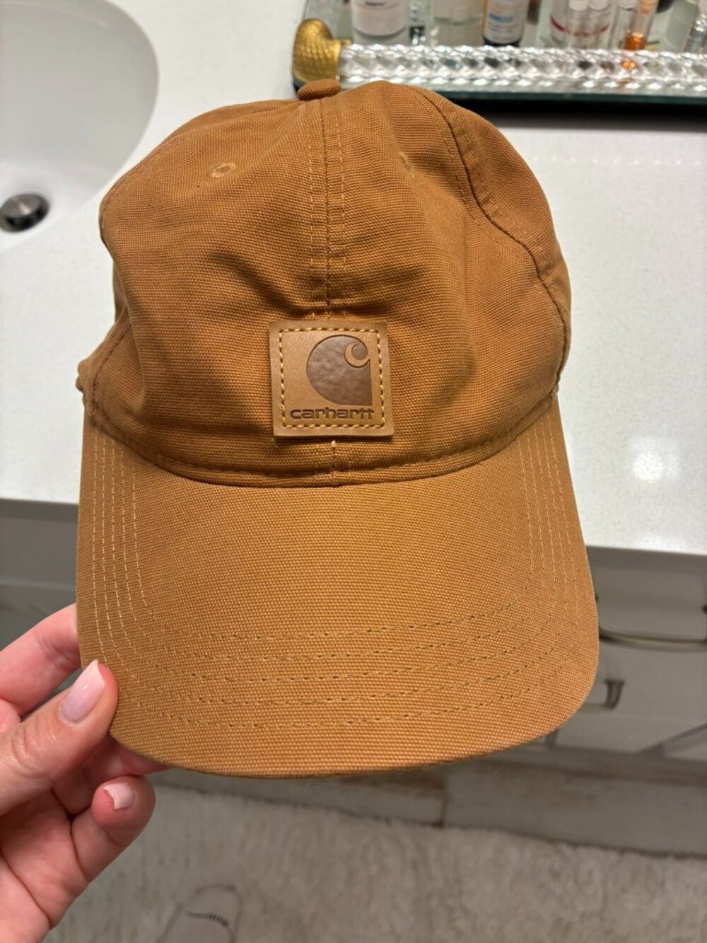 Carhartt Brown Canvas Logo Baseball Cap Adjustable OS